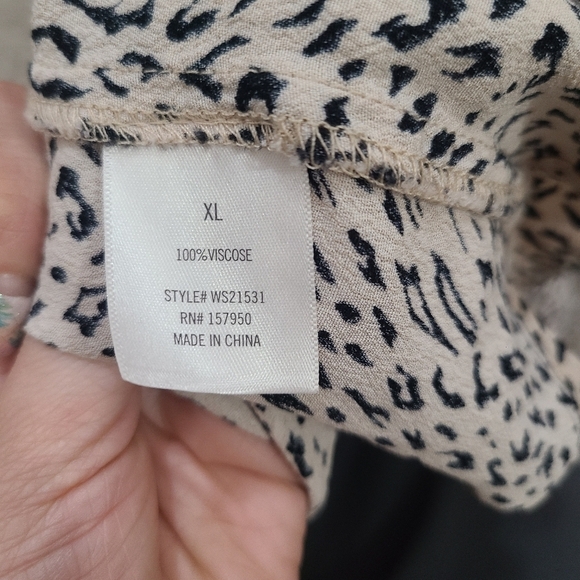 Mi Ami Leopard Cheetah Print Eyelash Lace Trim Spaghetti Strap Tank Top - Picture 3 of 3